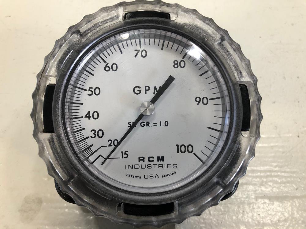 RCM Industries 1-1/2" NPT Stainless Steel Flowmeter, 0-100 GPM, 1 1/2-73-L-100-A